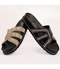 Jessica Simpson Colyve Rhinestone Studded Slide Sandals