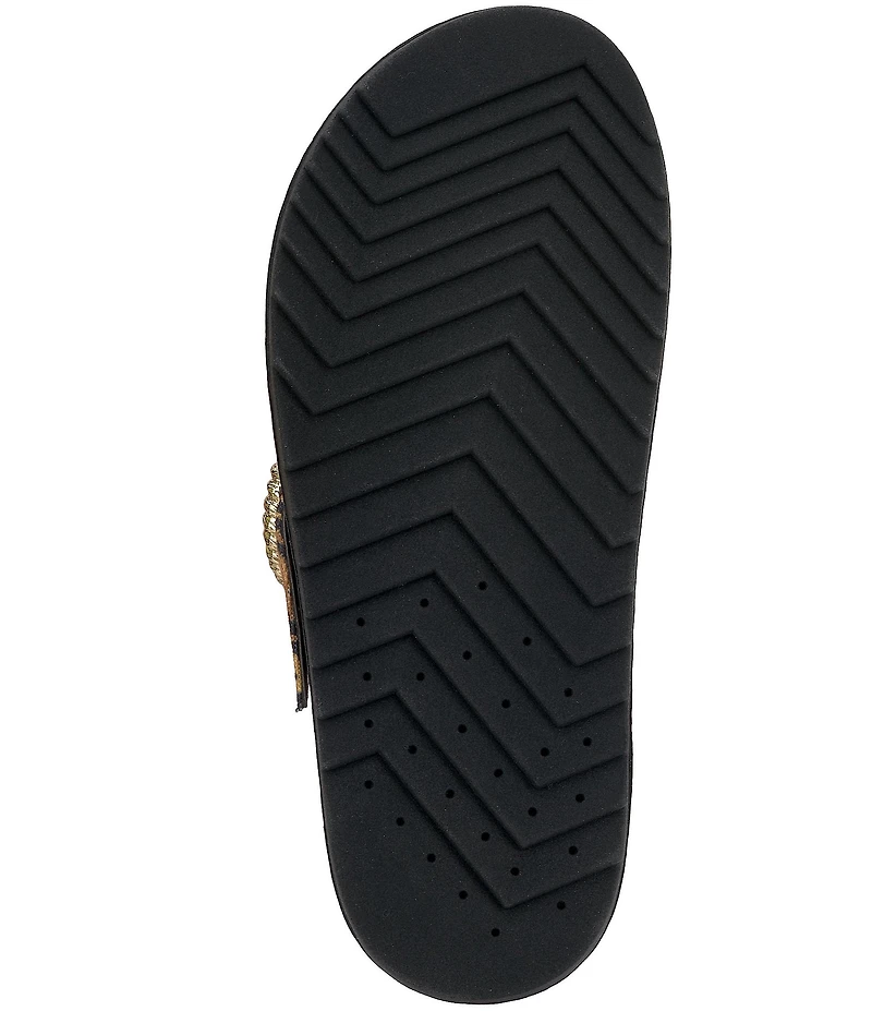 Jessica Simpson Cymmeri Tiger Print Big Buckle Hardware Thong Sandals