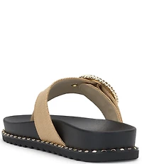 Jessica Simpson Cymmeri Raffia Big Buckle Hardware Thong Sandals