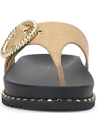 Jessica Simpson Cymmeri Raffia Big Buckle Hardware Thong Sandals
