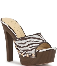Jessica Simpson Cynlia Zebra Print Studded Platform Sandals