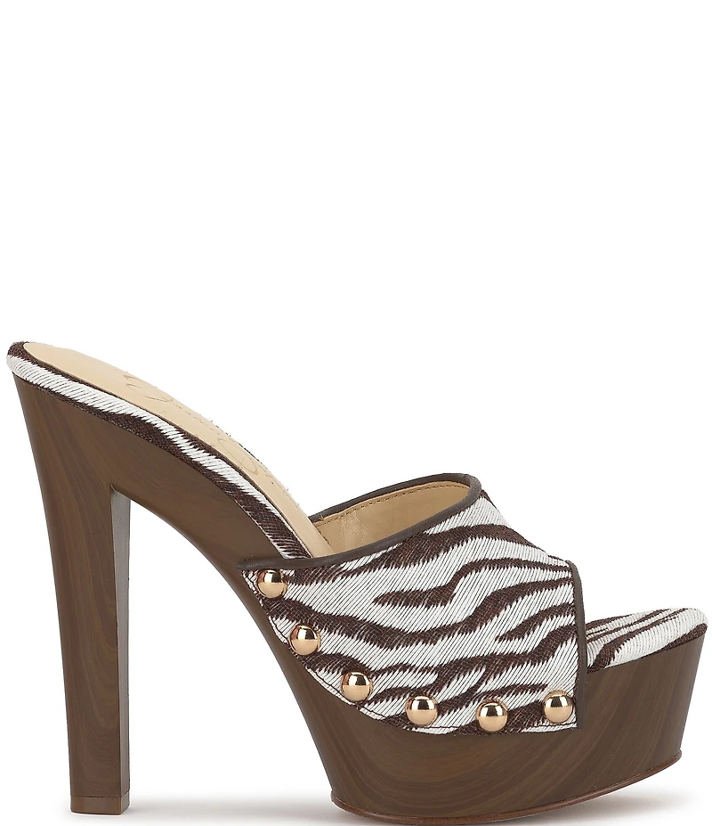 Jessica Simpson Cynlia Zebra Print Studded Platform Sandals