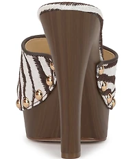 Jessica Simpson Cynlia Zebra Print Studded Platform Sandals