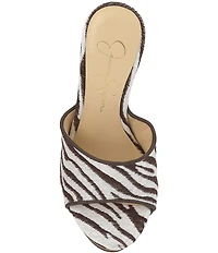 Jessica Simpson Cynlia Zebra Print Studded Platform Sandals