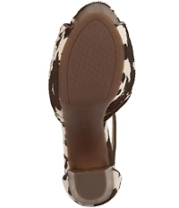 Jessica Simpson Dany Cow Print Haircalf T-Strap Platform Pumps
