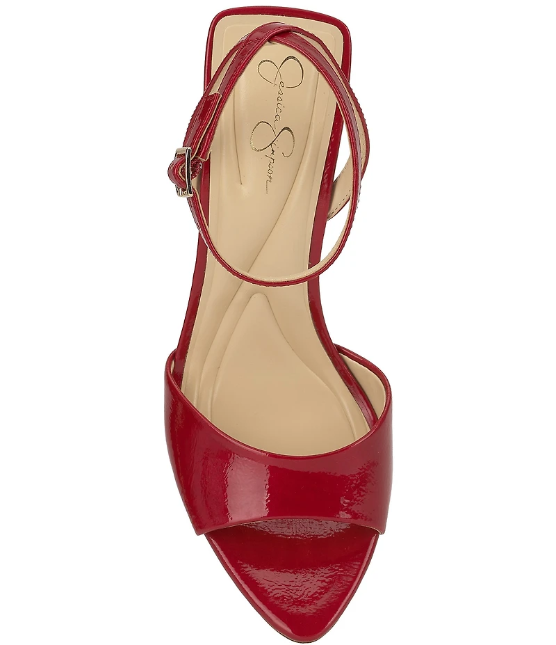 Jessica Simpson Davara Patent Ankle Wrap Dress Sandals