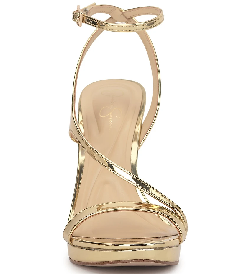 Jessica Simpson Dixia Metallic Asymmetrical Strap Dress Sandals