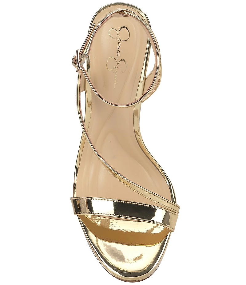 Jessica Simpson Dixia Metallic Asymmetrical Strap Dress Sandals