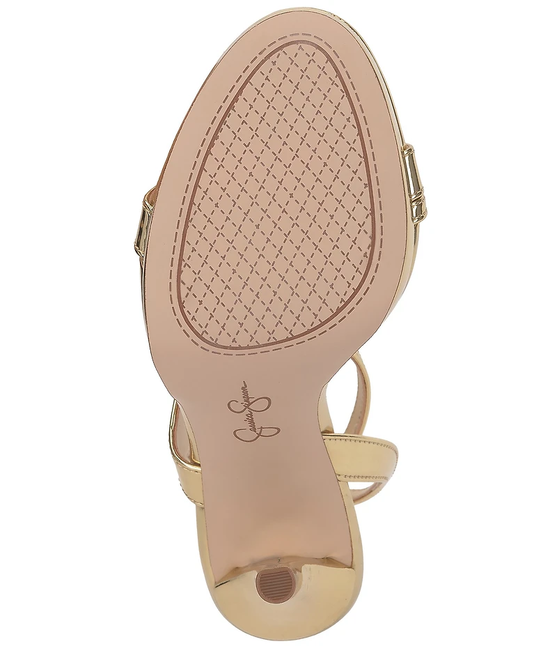 Jessica Simpson Dixia Metallic Asymmetrical Strap Dress Sandals