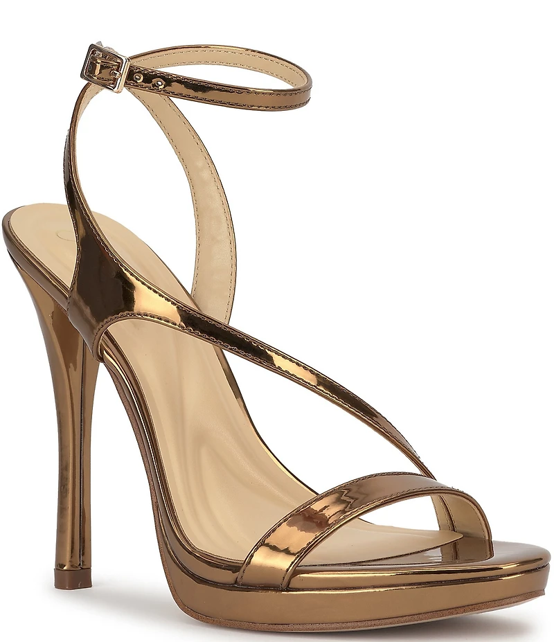 Jessica Simpson Dixia Metallic Asymmetrical Strap Dress Sandals