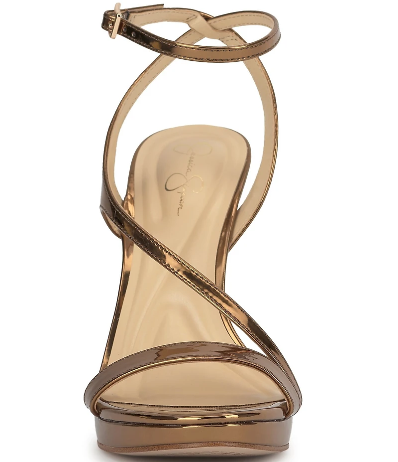 Jessica Simpson Dixia Metallic Asymmetrical Strap Dress Sandals