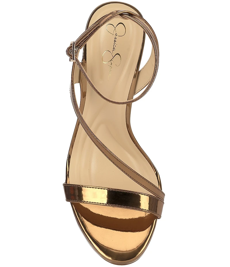 Jessica Simpson Dixia Metallic Asymmetrical Strap Dress Sandals
