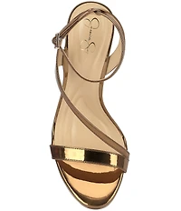Jessica Simpson Dixia Metallic Asymmetrical Strap Dress Sandals