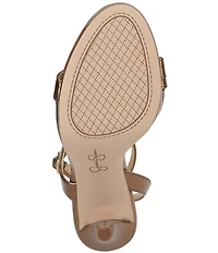 Jessica Simpson Dixia Metallic Asymmetrical Strap Dress Sandals