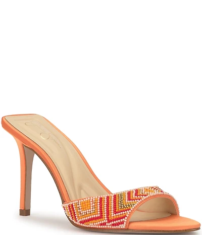 Jessica Simpson Dravie Beaded Detail Stiletto Slide Dress Sandals