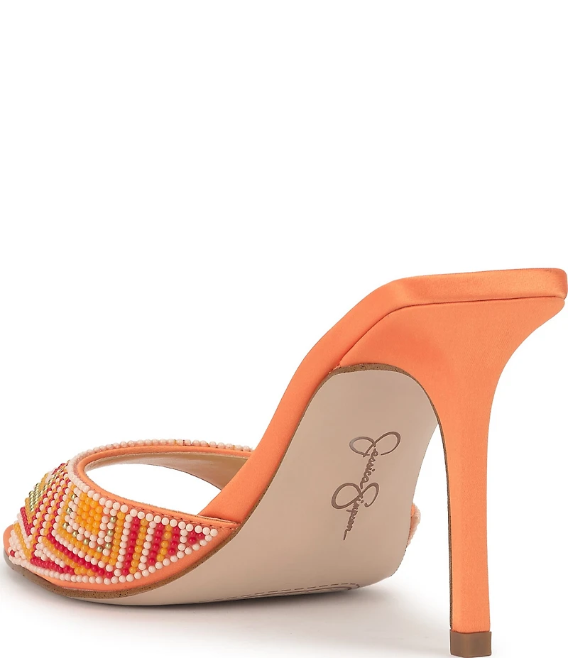 Jessica Simpson Dravie Beaded Detail Stiletto Slide Dress Sandals