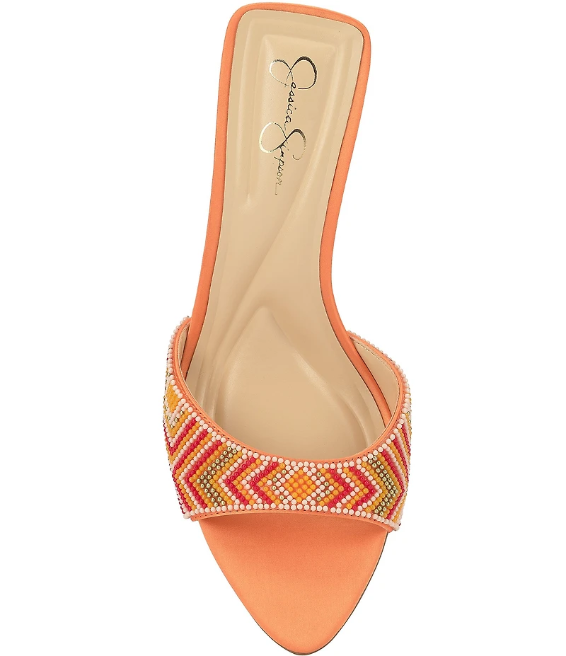 Jessica Simpson Dravie Beaded Detail Stiletto Slide Dress Sandals