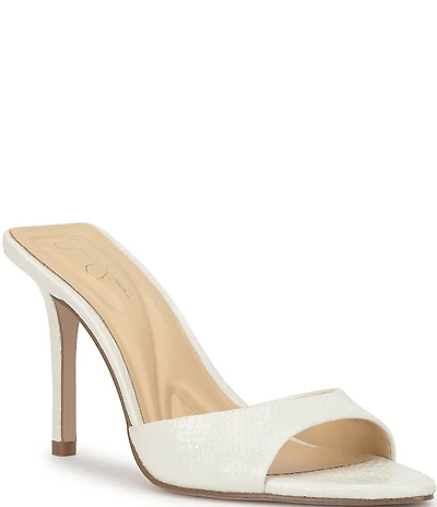 Jessica Simpson Dravie Lizard Embossed Stiletto Slide Dress Sandals