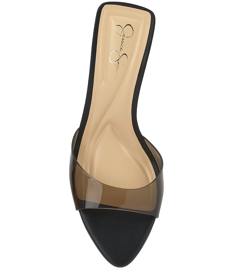 Jessica Simpson Dravie Vinyl Stiletto Slide Dress Sandals