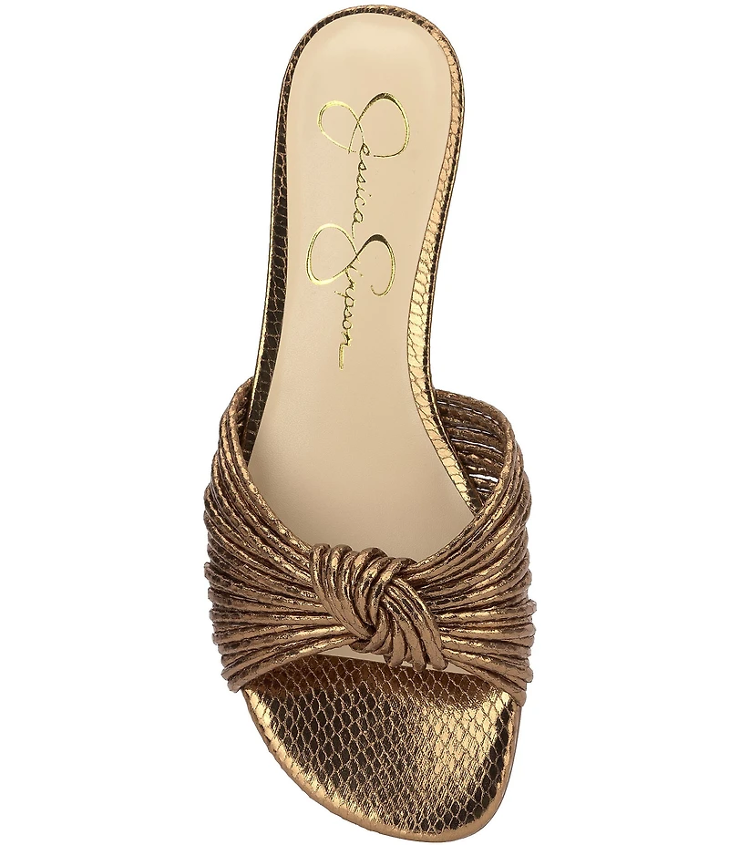 Jessica Simpson Dydra Embossed Knotted Flat Sandals