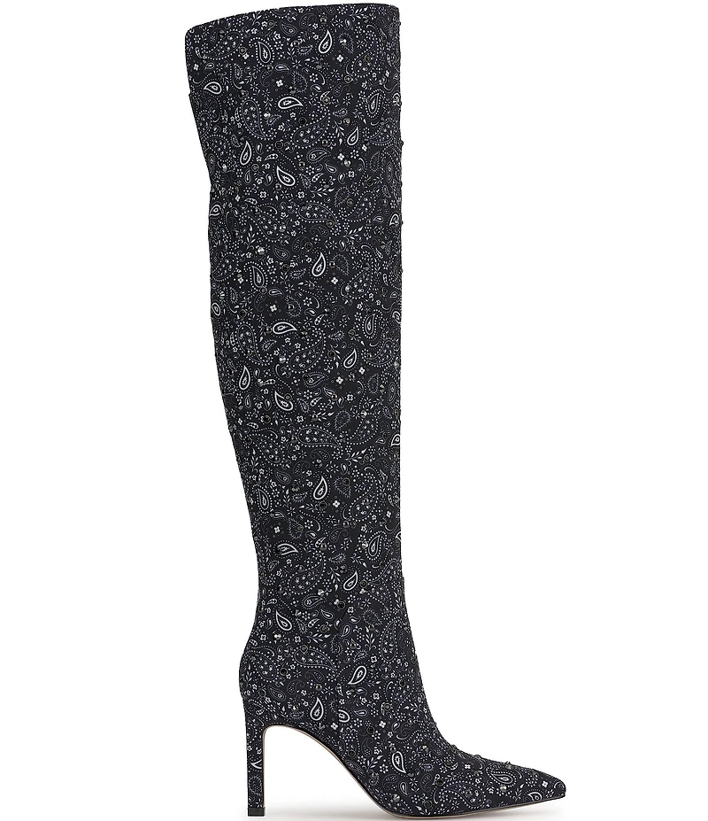 Jessica Simpson Earon Bandana Print Rhinestone Tall Boots