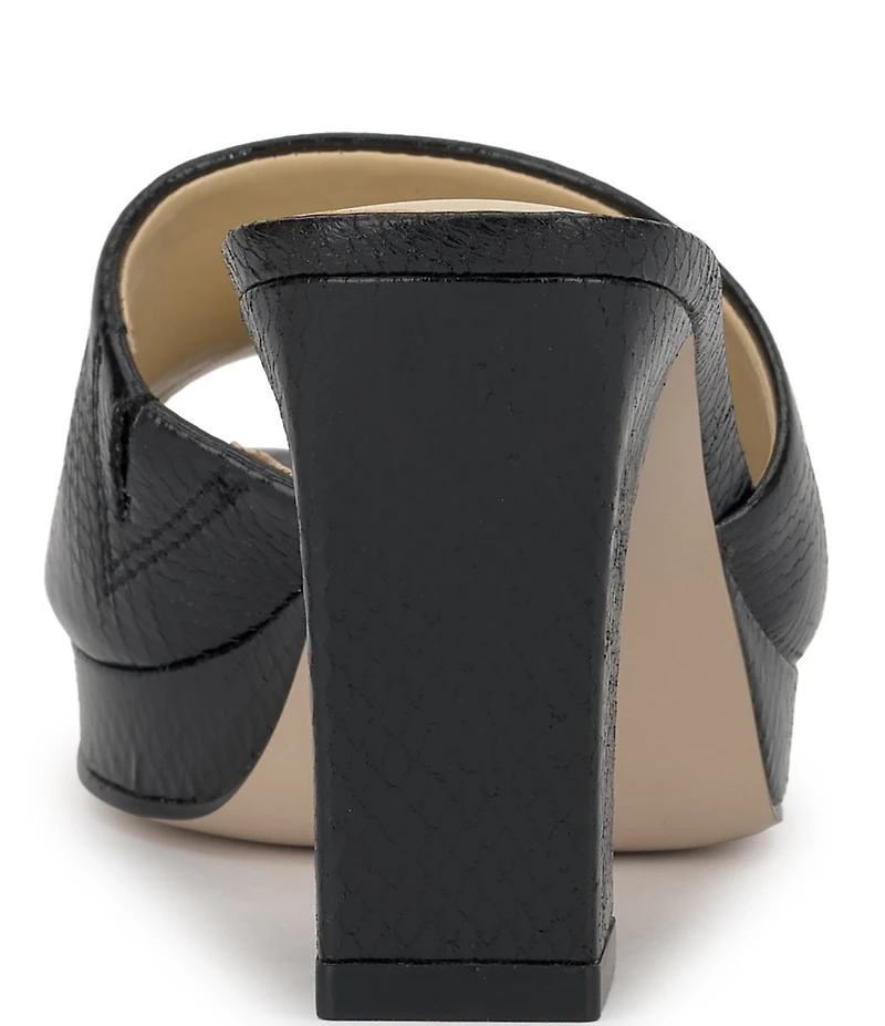 Jessica Simpson Elyzza Embossed Platform Block Heel Square Toe Slide Sandals