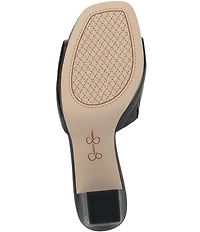 Jessica Simpson Elyzza Embossed Platform Block Heel Square Toe Slide Sandals