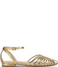Jessica Simpson Eulean Embossed Strappy Caged Ankle Wrap Flats