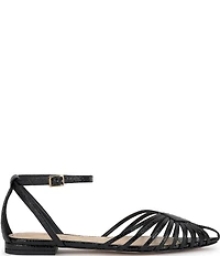 Jessica Simpson Eulean Embossed Strappy Caged Ankle Wrap Flats