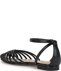 Jessica Simpson Eulean Embossed Strappy Caged Ankle Wrap Flats