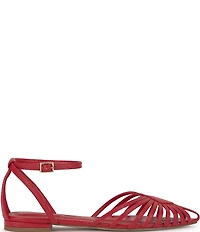 Jessica Simpson Eulean Embossed Strappy Caged Ankle Wrap Flats