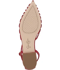 Jessica Simpson Eulean Embossed Strappy Caged Ankle Wrap Flats