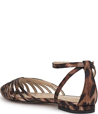 Jessica Simpson Eulean Leopard Caged Ankle Wrap Flat Sandals