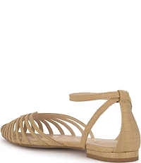 Jessica Simpson Eulean Raffia Strappy Caged Ankle Wrap Flat Sandals
