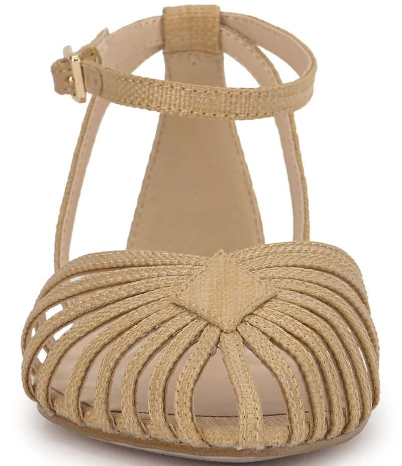 Jessica Simpson Eulean Raffia Strappy Caged Ankle Wrap Flat Sandals
