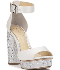 Jessica Simpson Everyn2 Satin Rhinestone Platform Dress Sandals