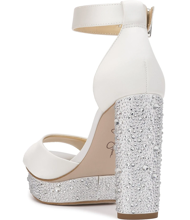 Jessica Simpson Everyn2 Satin Rhinestone Platform Dress Sandals