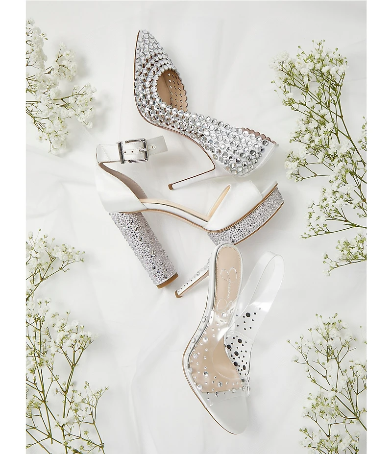 Jessica Simpson Everyn2 Satin Rhinestone Platform Dress Sandals