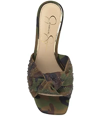 Jessica Simpson Evirra 3 Rhinestone Embellished Camouflage Knotted Dress Sandals