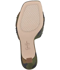 Jessica Simpson Evirra 3 Rhinestone Embellished Camouflage Knotted Dress Sandals