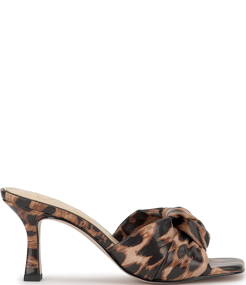 Jessica Simpson Evirra Leopard Patent Knotted Dress Slide Sandals