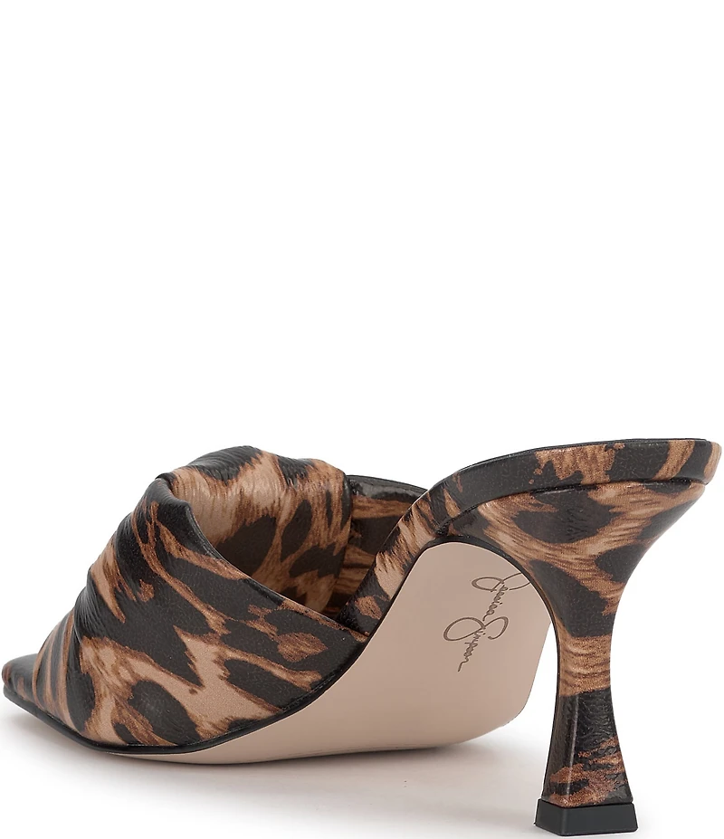 Jessica Simpson Evirra Leopard Patent Knotted Dress Slide Sandals