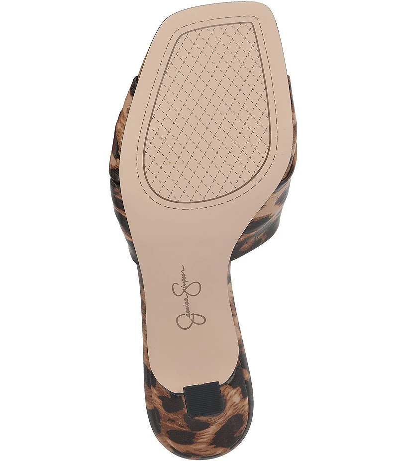 Jessica Simpson Evirra Leopard Patent Knotted Dress Slide Sandals