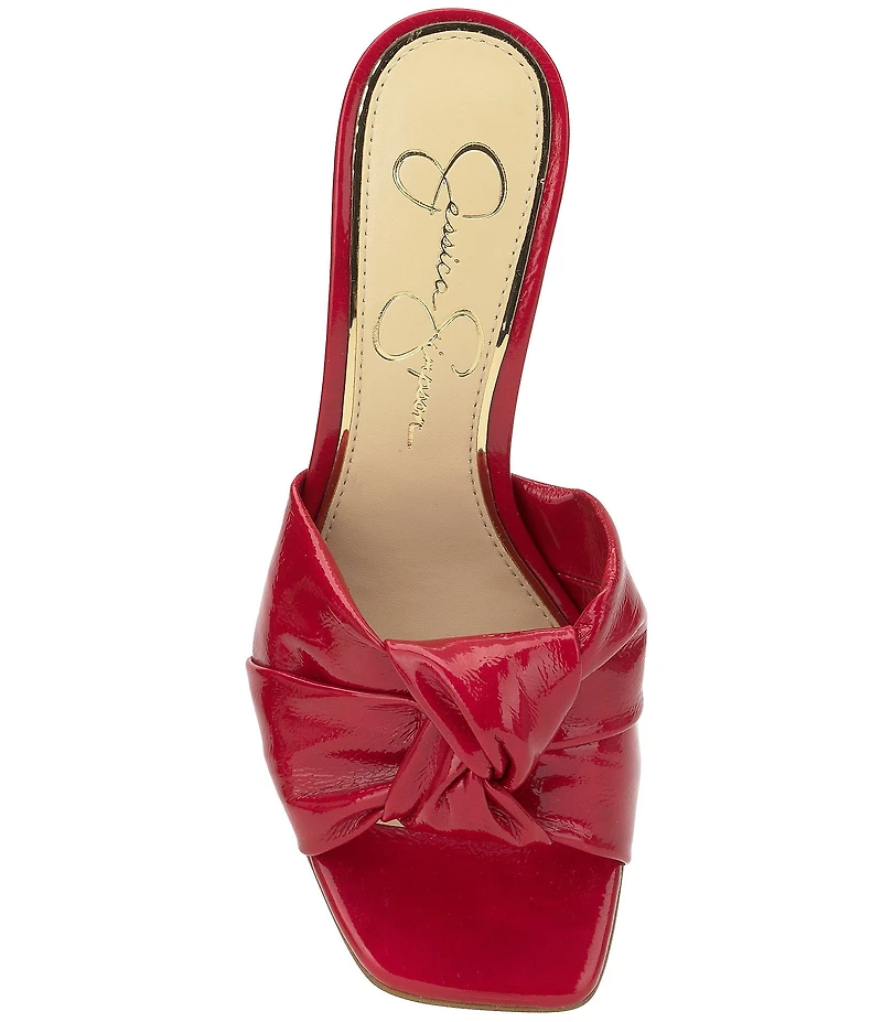 Jessica Simpson Evirra Patent Knotted Dress Slide Sandals