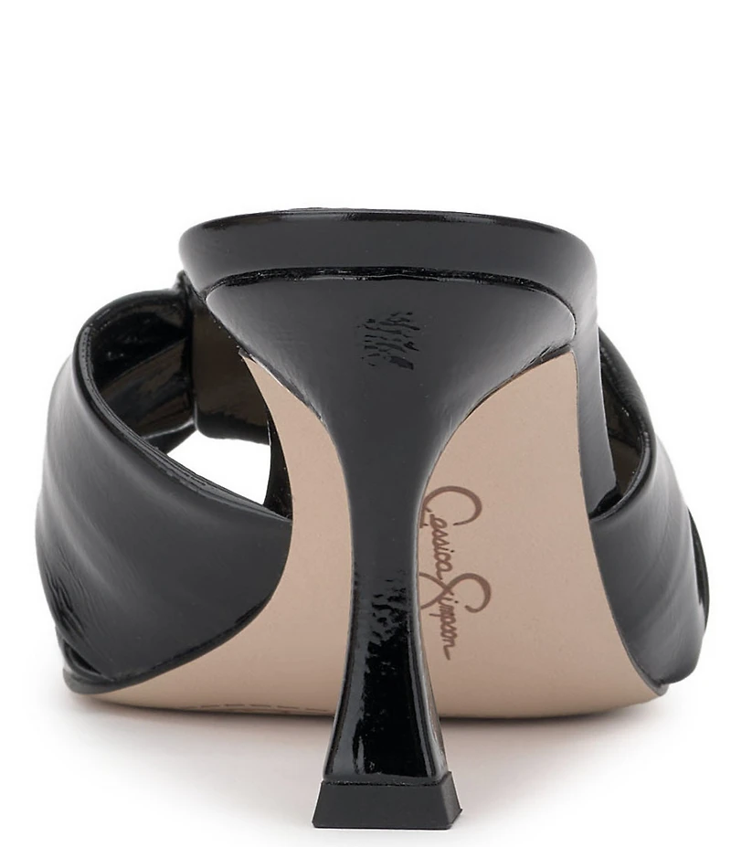 Jessica Simpson Evirra Patent Knotted Dress Slide Sandals