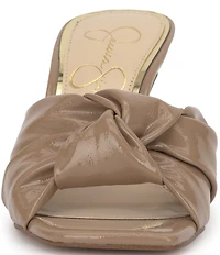 Jessica Simpson Evirra Patent Knotted Dress Slide Sandals
