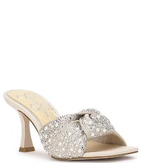 Jessica Simpson Evirra Rhinestone Pearl Knotted Dress Slide Sandals