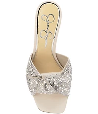 Jessica Simpson Evirra Rhinestone Pearl Knotted Dress Slide Sandals