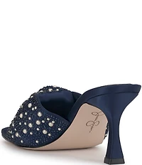Jessica Simpson Evirra Rhinestone Pearl Knotted Dress Slide Sandals