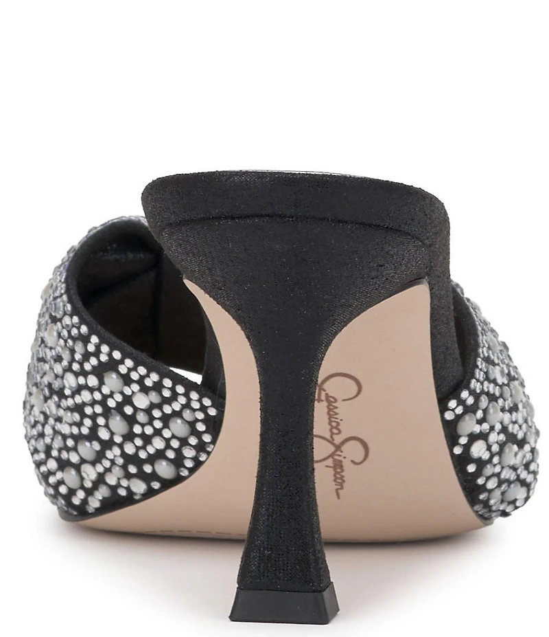 Jessica Simpson Evirra Rhinestone Pearl Knotted Dress Slide Sandals